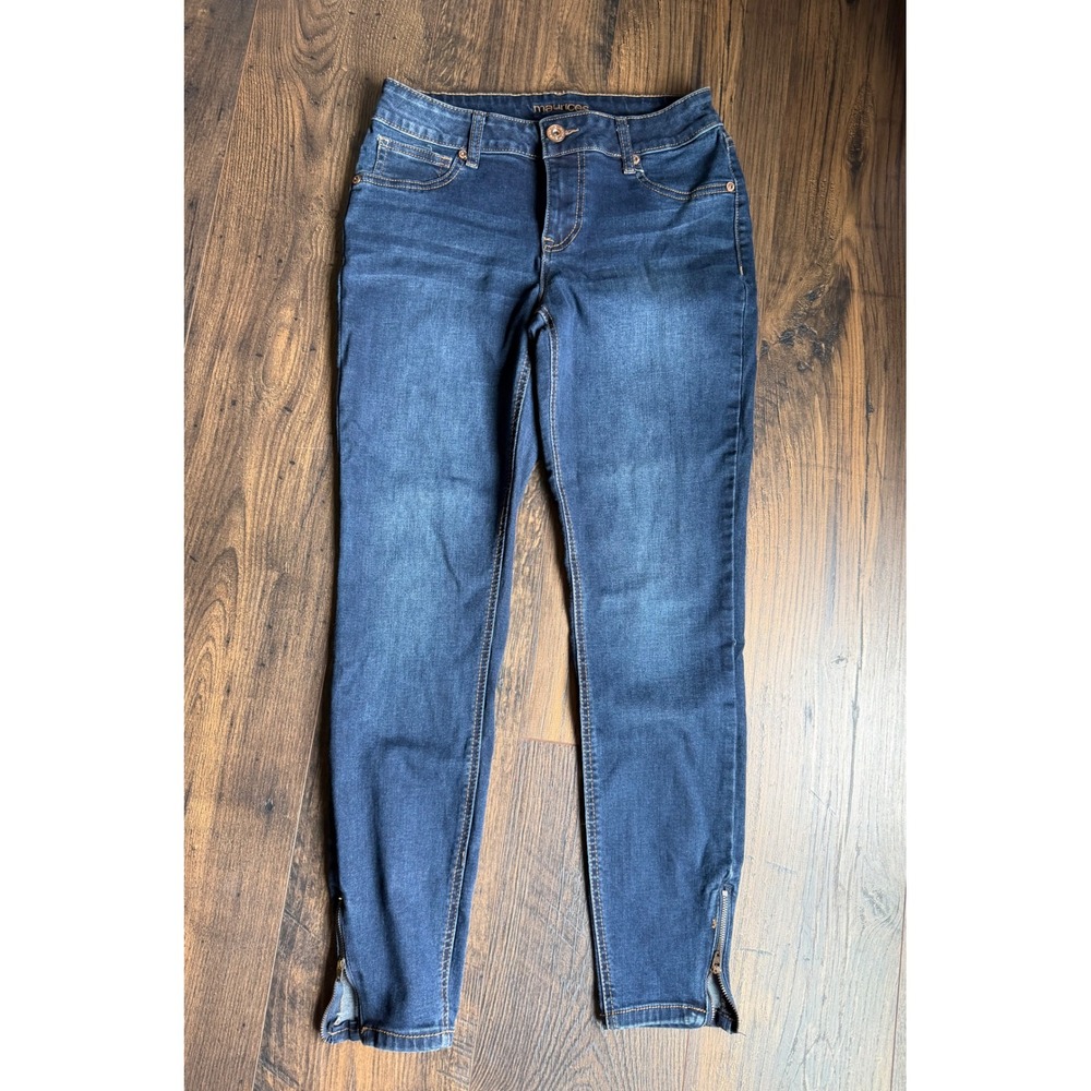 Maurices Womens Dark Wash Skinny Ankle Zip Jeans Size Small-R Denim 0063 - Picture 1 of 5